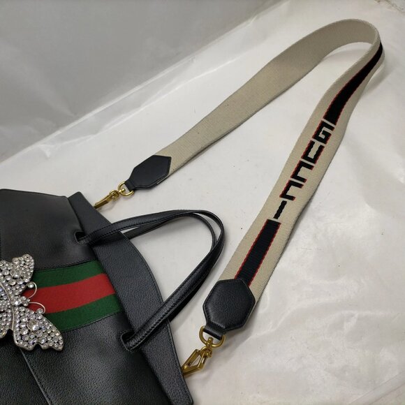 Gucci Hand Bag Sherry Line Black Leather mon995-100625 - Picture 6 of 16